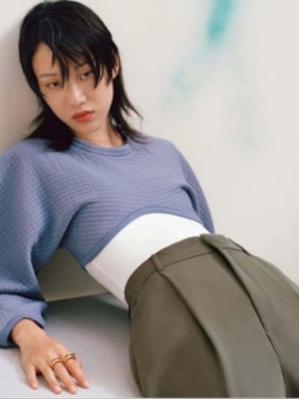 Zara Quilted Cropped Sweatshirt Size Medium